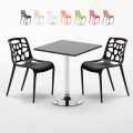 Mojito sort cafebord sæt: 2 Gelateria farvet stole og 70cm kvadratisk bord Kampagne