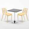 Mojito sort cafebord sæt: 2 Gelateria farvet stole og 70cm kvadratisk bord Mål