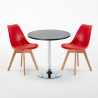 Cosmopolitan sort cafebord sæt: 2 Nordica farvet stole og 70cm rundt bord Billig