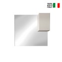 Riva badeværelsesspejl med lys LED og blank hvid skab hylde væghængt Rabatter
