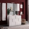 Feel T Dama blank hvid badeværelsesmøbel med dobbelt vask skuffer gulv Kampagne