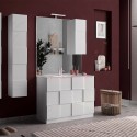 Tetra Dama blank hvid badeværelsesmøbel med vask 3 skuffer gulvstående Udsalg