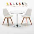 Long Island hvid cafebord sæt: 2 Nordica farvet stole og 70cm rundt bord Kampagne