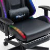 The Horde Comfort kontorstol sort gamer stol med led RGB lys benstøtte Pris