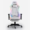 Pixy Comfort kontorstol hvid gamer stol med led RGB lys og benstøtte Rabatter