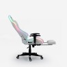 Pixy Comfort kontorstol hvid gamer stol med led RGB lys og benstøtte Mængderabat