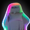 Pixy Comfort kontorstol hvid gamer stol med led RGB lys og benstøtte Billig
