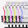 Pixy Comfort kontorstol hvid gamer stol med led RGB lys og benstøtte 