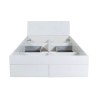 Teide hvid seng 160x200 cm med opbevaringsrum og skuffer soveværelse Rabatter