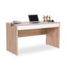 Jimi egetræ hvid 139x60 cm skrivebord med 2 skuffer og klaplåge kontor Udsalg