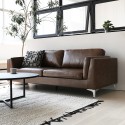 Sofa 3 sæder polstret i brunt vintage industrielt faux læder Corneel