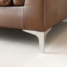 Corneel 3 personers sofa brun kunstlæder med metal fødder til stuen Model