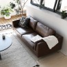 Corneel 3 personers sofa brun kunstlæder med metal fødder til stuen Valgfri