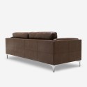 Sofa 3 sæder polstret i brunt vintage industrielt faux læder Corneel