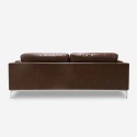 Corneel 3 personers sofa brun kunstlæder med metal fødder til stuen Udvalg