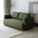 Geert 3 personers sofa stof grøn med træ fødder 196x93x84 cm til stuen Tilbud