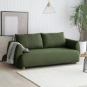 Geert 3 personers sofa stof grøn med træ fødder 196x93x84 cm til stuen På Tilbud