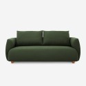 Geert 3 personers sofa stof grøn med træ fødder 196x93x84 cm til stuen Mængderabat