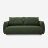 Geert 3 personers sofa stof grøn med træ fødder 196x93x84 cm til stuen Mængderabat