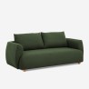 Geert 3 personers sofa stof grøn med træ fødder 196x93x84 cm til stuen Valgfri