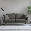 Folkerd 3 personers sofa stof med sorte metal fødder 188x81x73cm stuen På Tilbud