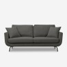 Folkerd 3 personers sofa stof med sorte metal fødder 188x81x73cm stuen Tilbud