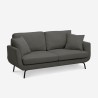 Folkerd 3 personers sofa stof med sorte metal fødder 188x81x73cm stuen Udsalg