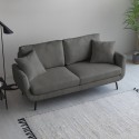 Folkerd 3 personers sofa stof med sorte metal fødder 188x81x73cm stuen Model