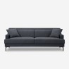 Egbert 3 personers sofa stof med sorte metal fødder 200x85x76 cm stue På Tilbud