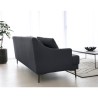 Sofa 3 sæder behagelig design metalben 200cm sort stof Egbert.