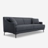 Egbert 3 personers sofa stof med sorte metal fødder 200x85x76 cm stue Tilbud