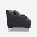 Egbert 3 personers sofa stof med sorte metal fødder 200x85x76 cm stue Udsalg