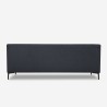 Sofa 3 sæder behagelig design metalben 200cm sort stof Egbert.