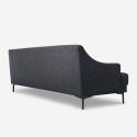 Sofa 3 sæder behagelig design metalben 200cm sort stof Egbert.