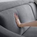 Sofa 3 sæder behagelig design metalben 200cm sort stof Egbert.