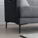 Egbert 3 personers sofa stof med sorte metal fødder 200x85x76 cm stue Mål