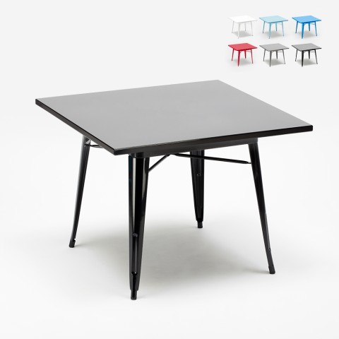 Dynamite spisestue bord 80x80 cm i industrielt design i lakeret stål Kampagne