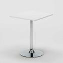 Cocktail hvid cafebord sæt: 2 Nordica farvet stole og 70cm kvadratisk bord 