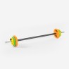 Sæt body pump olympisk vægtstang med 6 farvede vægtskiver, 20 kg Forutsu