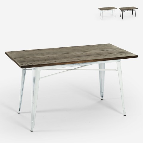 Caupona Brush spisebord træ 120x60 cm rektangulær i el og metal Kampagne
