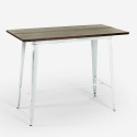 Catal Brush højt bord i industrielt vintage design med metal og træ 120x60 Rabatter