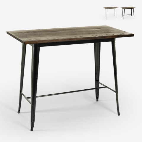 Catal højt bord i industriel stil 120x60 af træ og metal Kampagne