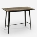 Catal højt bord i industriel stil 120x60 af træ og metal Rabatter