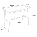 Spisebord køkken industriel stil 120x60 træ metal Catal