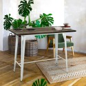 Catal Brush højt bord i industrielt vintage design med metal og træ 120x60 På Tilbud