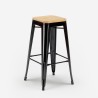 steel up wood industriel Lix barstol i metal med træsæde til køkken og bar. Pris