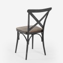 Spisebordsstole til køkken og spisestue i industrielt stil, træ og metal, Steel Vintage.