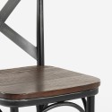 Steel Vintage spisebordsstol til køkken og spisestue i industrielt stil af træ og metal Udsalg
