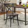 Steel Vintage spisebordsstol til køkken og spisestue i industrielt stil af træ og metal På Tilbud