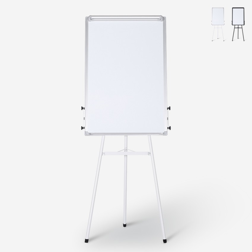 Cletus M opslagstavle 90x60 cm whiteboard flipover tavle med stativ På Tilbud